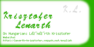 krisztofer lenarth business card